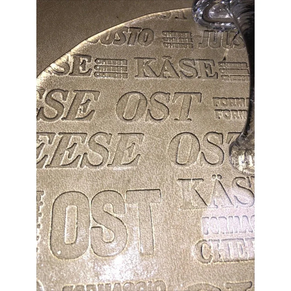 Kosta Boda Art Glass Ice Plate Cheese Platter Handle Cheese Names. 9.5" - Picture 7 of 9